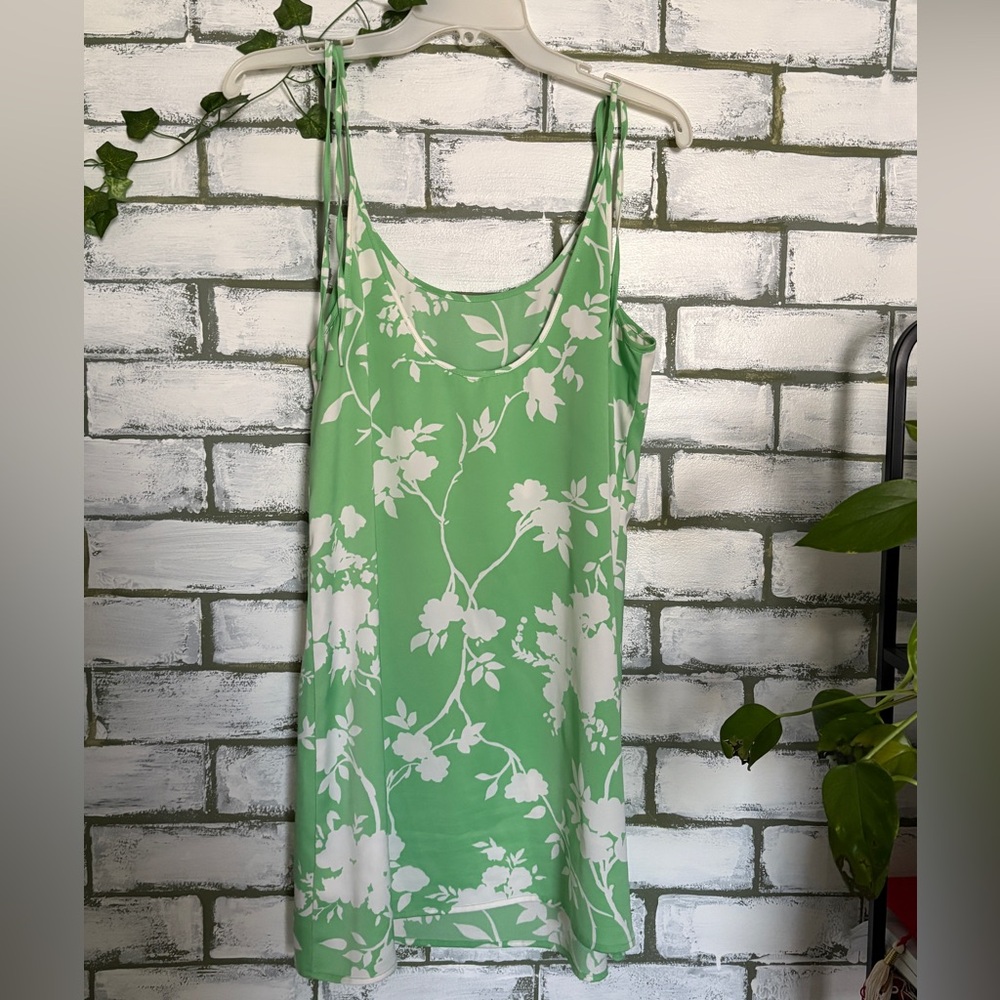 Green and white Urban Outfitters floral coverup dress